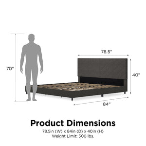 DHP Paxson Futon Sofa Bed with USB - Gray - King