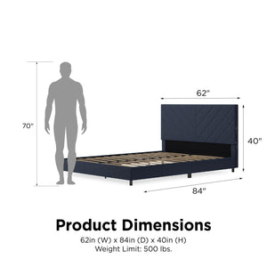 DHP Paxson Futon Sofa Bed with USB - Navy - Queen