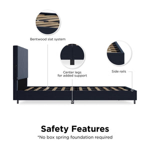 DHP Paxson Futon Sofa Bed with USB - Navy - Queen