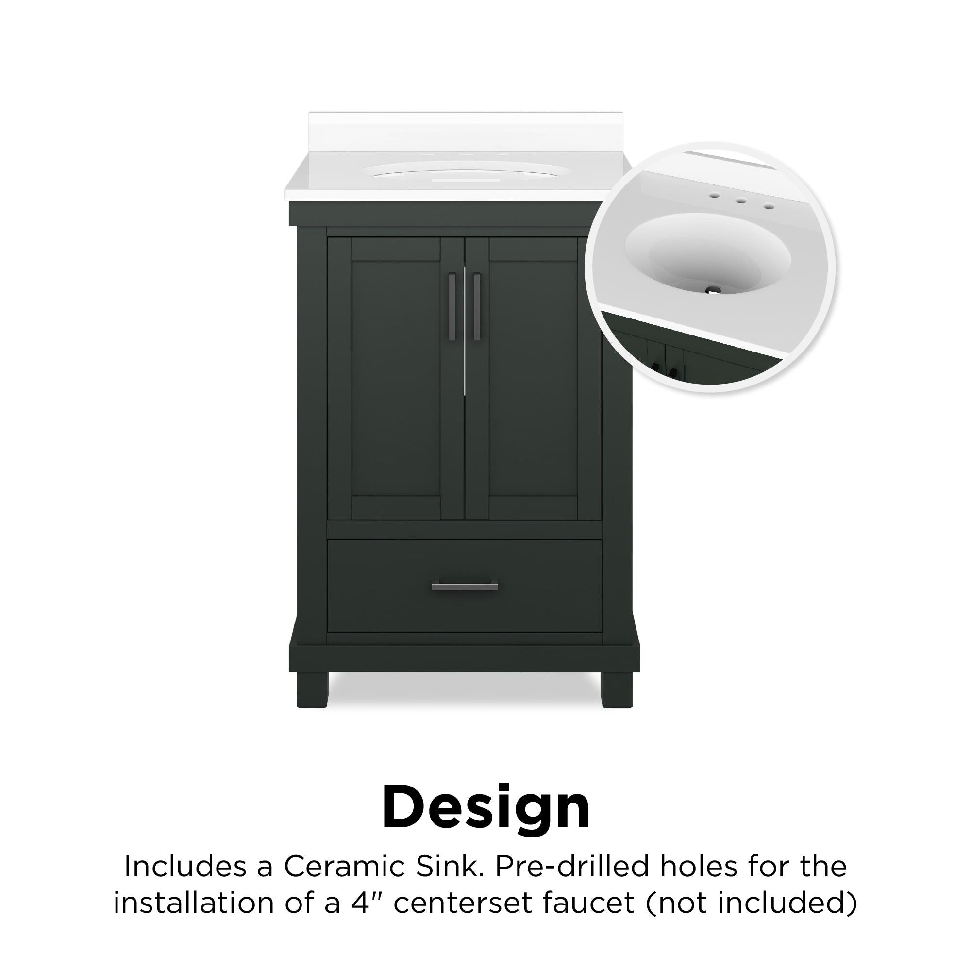 DHP Sunnybrooke 24" Bathroom Vanity - Green - 24"