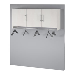 Systembuild Evolution Camberly 3 Door Wall Cabinet with Hanging Rod - Ivory Oak