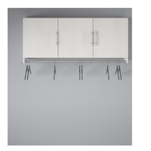 Systembuild Evolution Camberly 3 Door Wall Cabinet with Hanging Rod - Ivory Oak