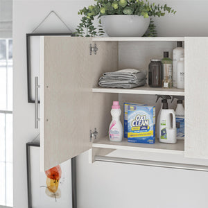 Systembuild Evolution Camberly 3 Door Wall Cabinet with Hanging Rod - Ivory Oak