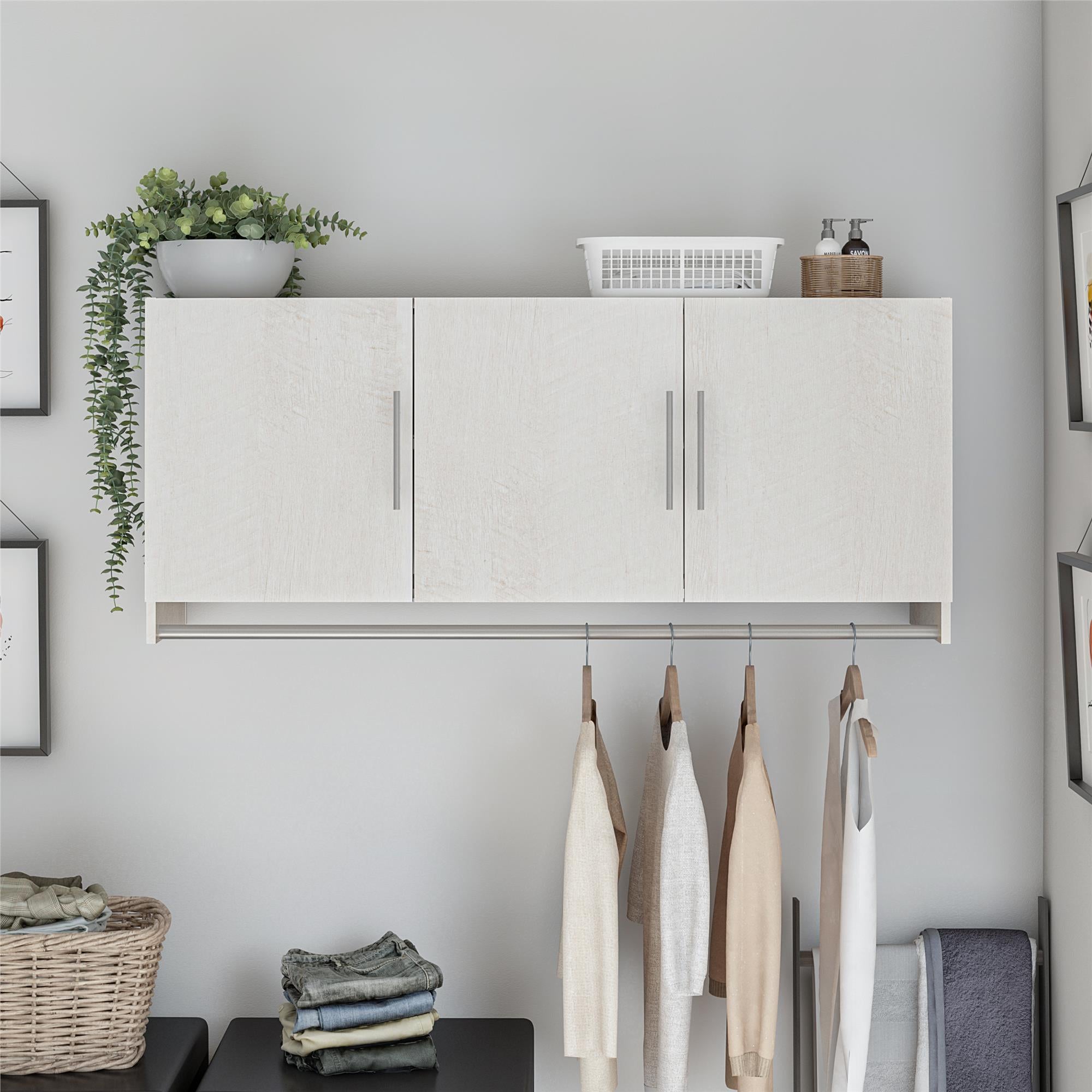 Systembuild Evolution Camberly 3 Door Wall Cabinet with Hanging Rod - Ivory Oak