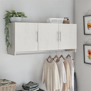 Systembuild Evolution Camberly 3 Door Wall Cabinet with Hanging Rod - Ivory Oak