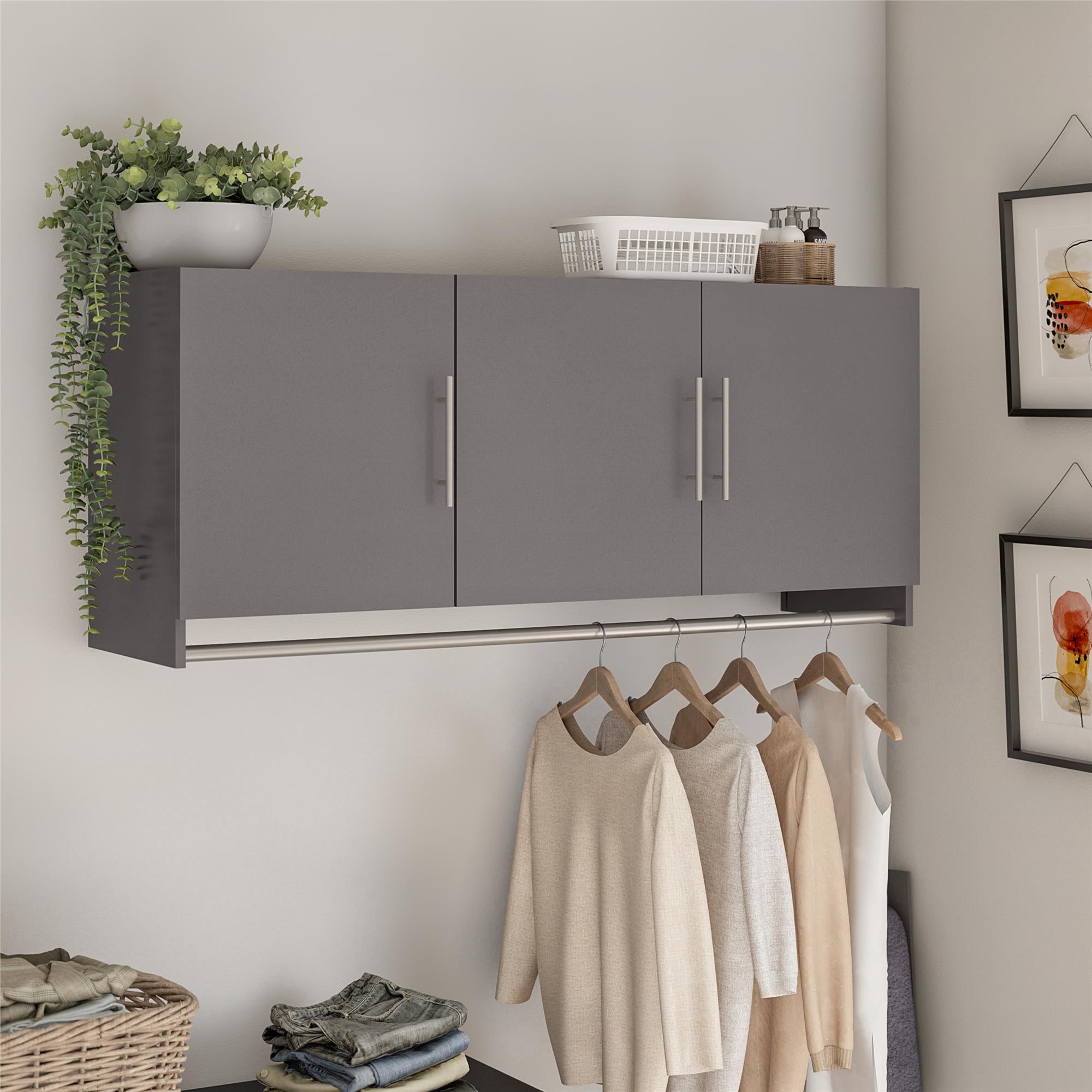 Systembuild Evolution Camberly 3 Door Wall Cabinet with Hanging Rod - Graphite Grey