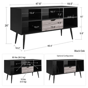 Ameriwood Home Grafton TV Stand for TVs up to 55" - Black Oak