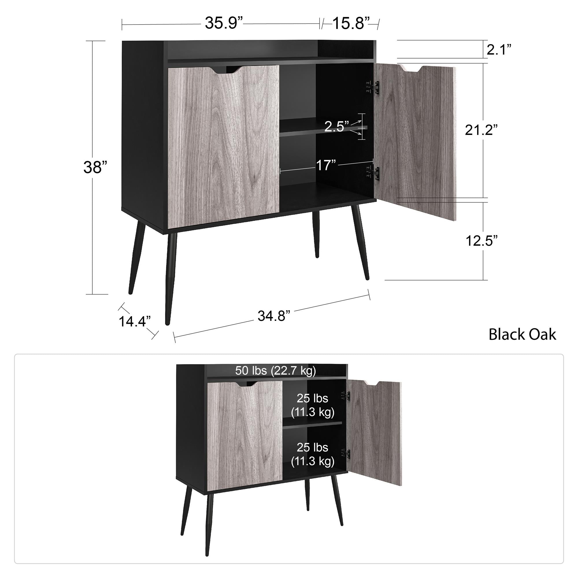 Ameriwood Home Grafton Bar Cabinet - Black Oak