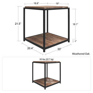 Ameriwood Home Fayette End Table - Weathered Oak