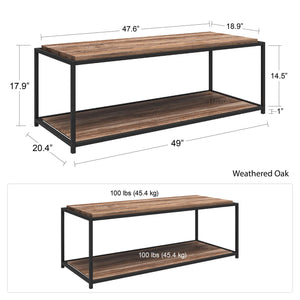 Ameriwood Home Fayette Coffee Table - Weathered Oak