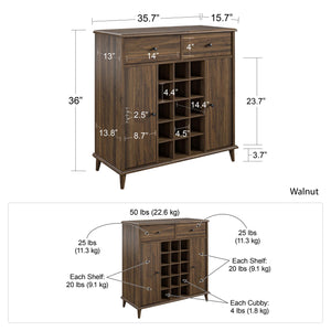 Ameriwood Home Farnsworth Bar Cabinet - Florence Walnut