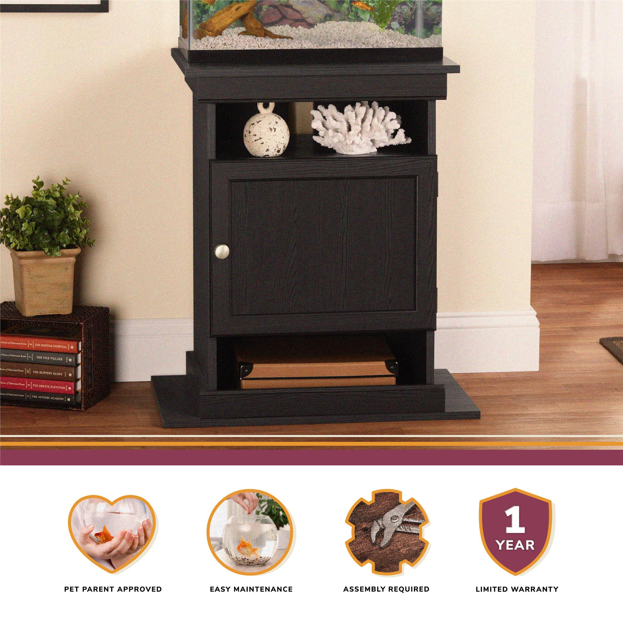 Ollie & Hutch Flipper™ 10/20 Gallon Aquarium or Terrarium Stand - Black Oak