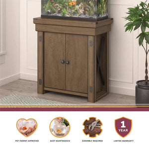 Ollie & Hutch Wildwood 20 Gallon Aquarium or Terrarium Stand - Rustic Gray