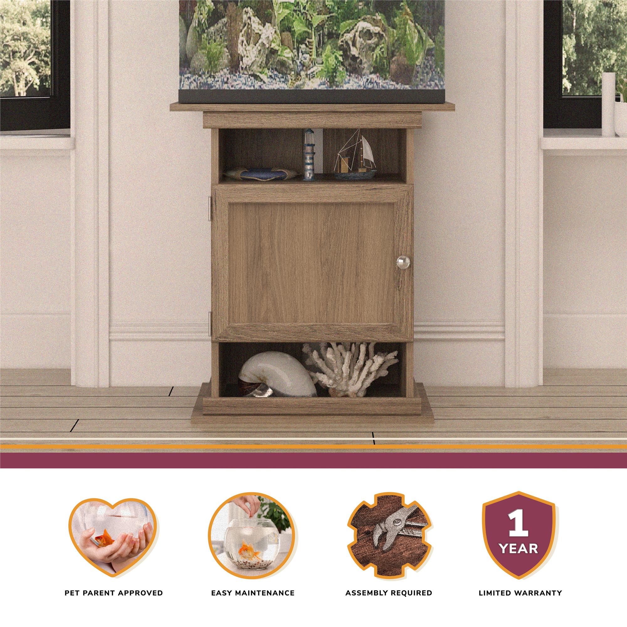 Ollie & Hutch Flipper™ 10/20 Gallon Aquarium or Terrarium Stand - Rustic Oak
