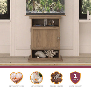 Ollie & Hutch Flipper™ 10/20 Gallon Aquarium or Terrarium Stand - Rustic Oak