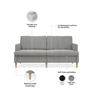 RealRooms Corah Pillowtop Sofa - Light Gray