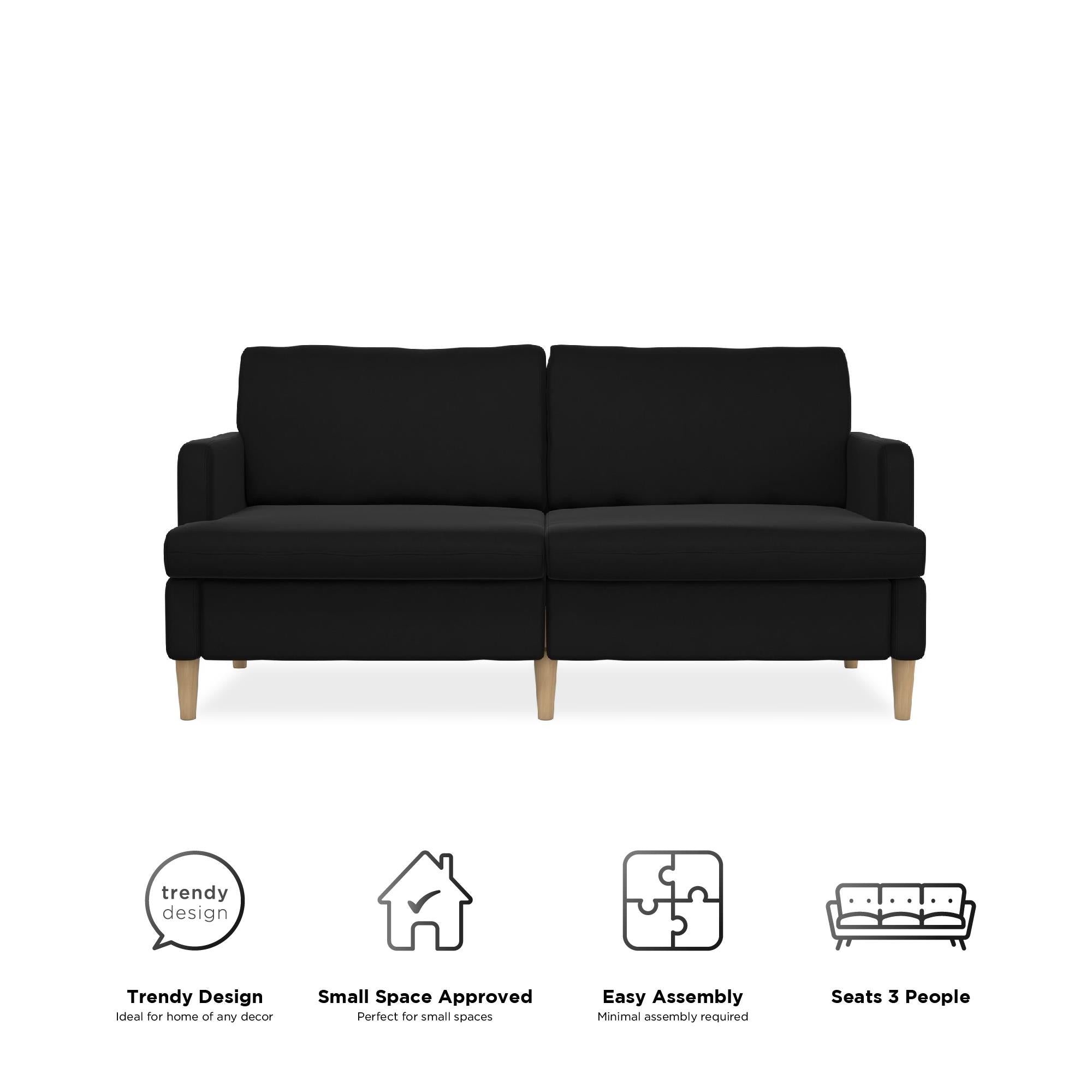 RealRooms Corah Pillowtop Sofa - Black
