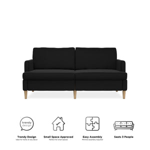 RealRooms Corah Pillowtop Sofa - Black