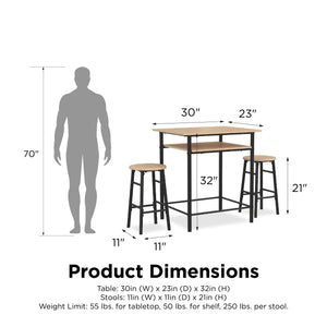 RealRooms Jace Kitchen Pub Set - Natural