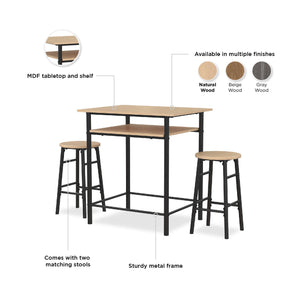 RealRooms Jace Kitchen Pub Set - Natural