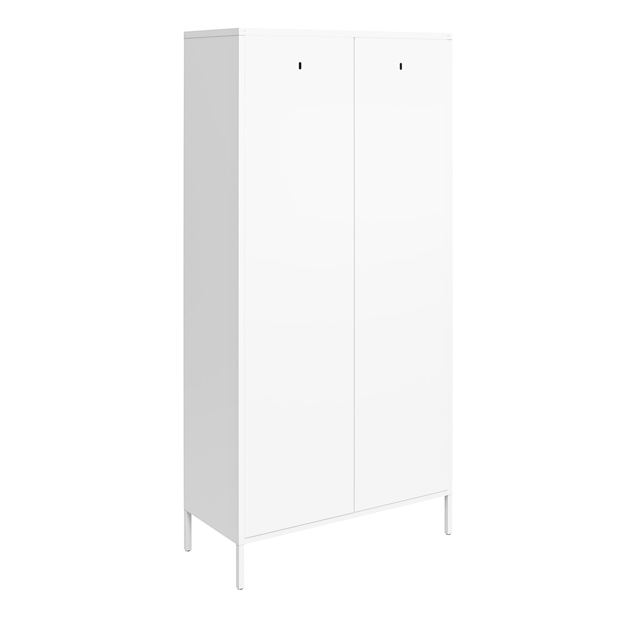 Systembuild Evolution Mission District Tall 2 Door Metal Locker Cabinet - White