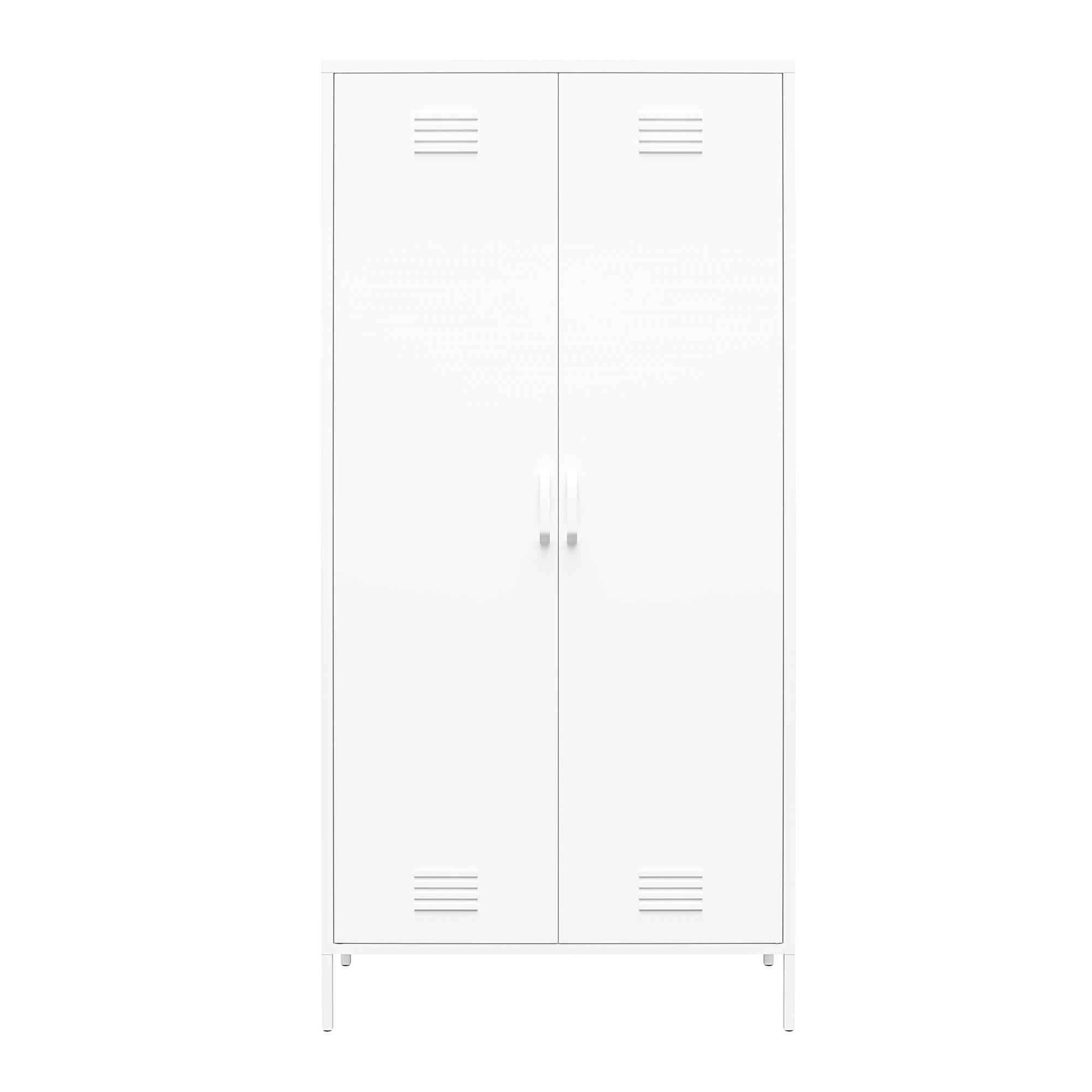 Systembuild Evolution Mission District Tall 2 Door Metal Locker Cabinet - White