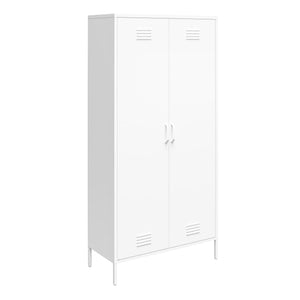Systembuild Evolution Mission District Tall 2 Door Metal Locker Cabinet - White
