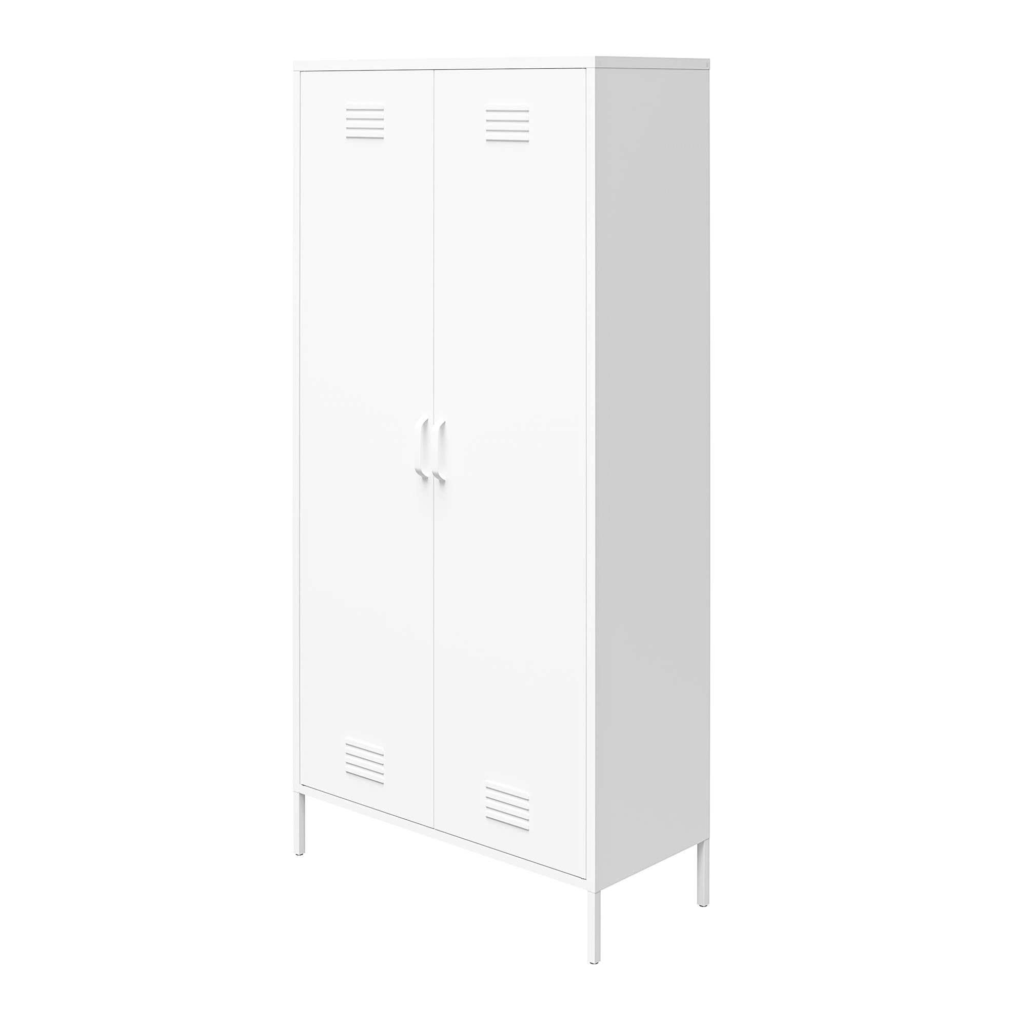 Systembuild Evolution Mission District Tall 2 Door Metal Locker Cabinet - White