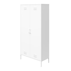 Systembuild Evolution Mission District Tall 2 Door Metal Locker Cabinet - White