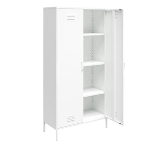 Systembuild Evolution Mission District Tall 2 Door Metal Locker Cabinet - White