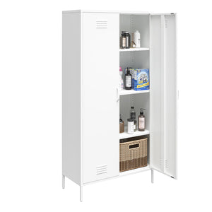 Systembuild Evolution Mission District Tall 2 Door Metal Locker Cabinet - White