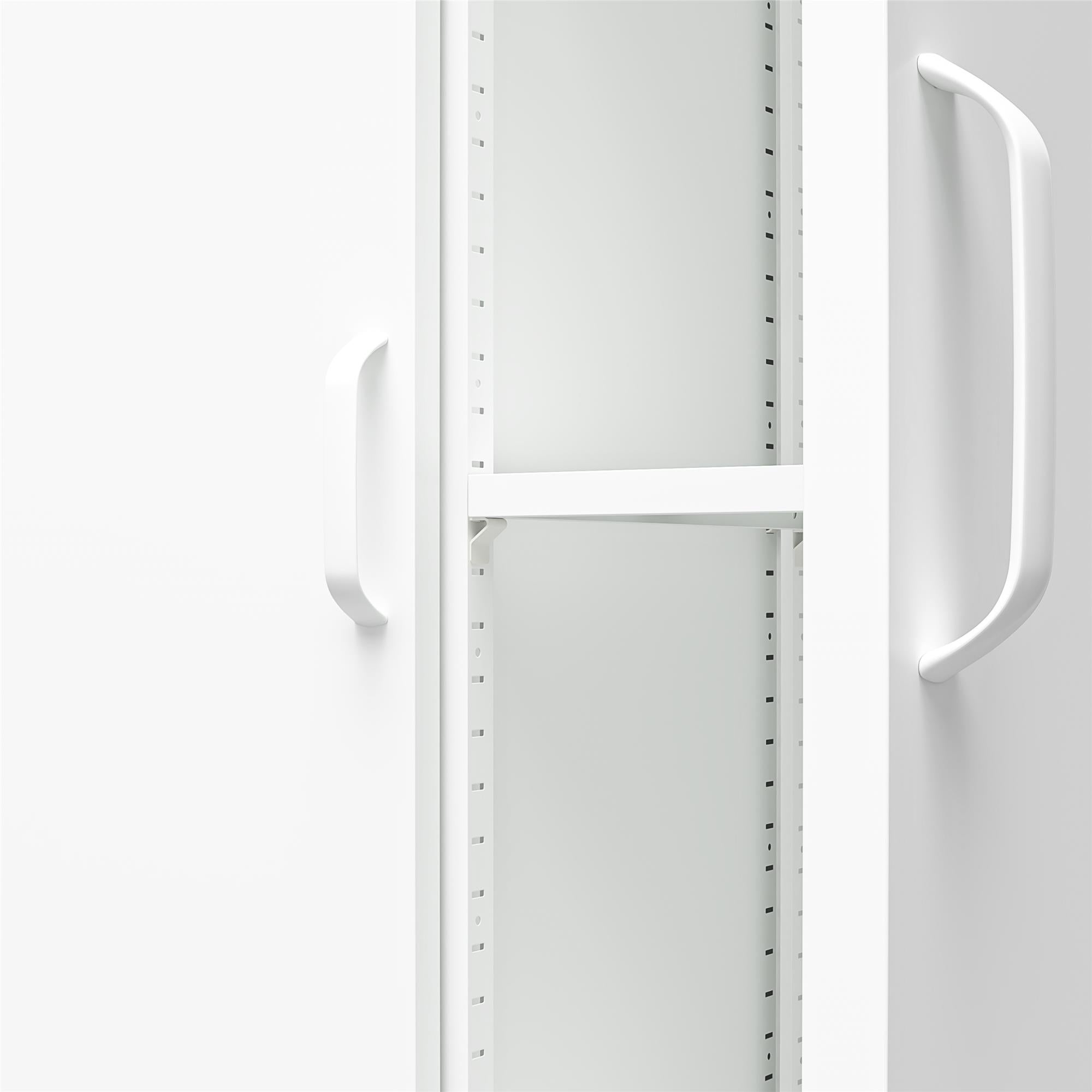 Systembuild Evolution Mission District Tall 2 Door Metal Locker Cabinet - White