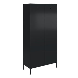 Systembuild Evolution Mission District Tall 2 Door Metal Locker Cabinet - Black