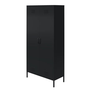 Systembuild Evolution Mission District Tall 2 Door Metal Locker Cabinet - Black