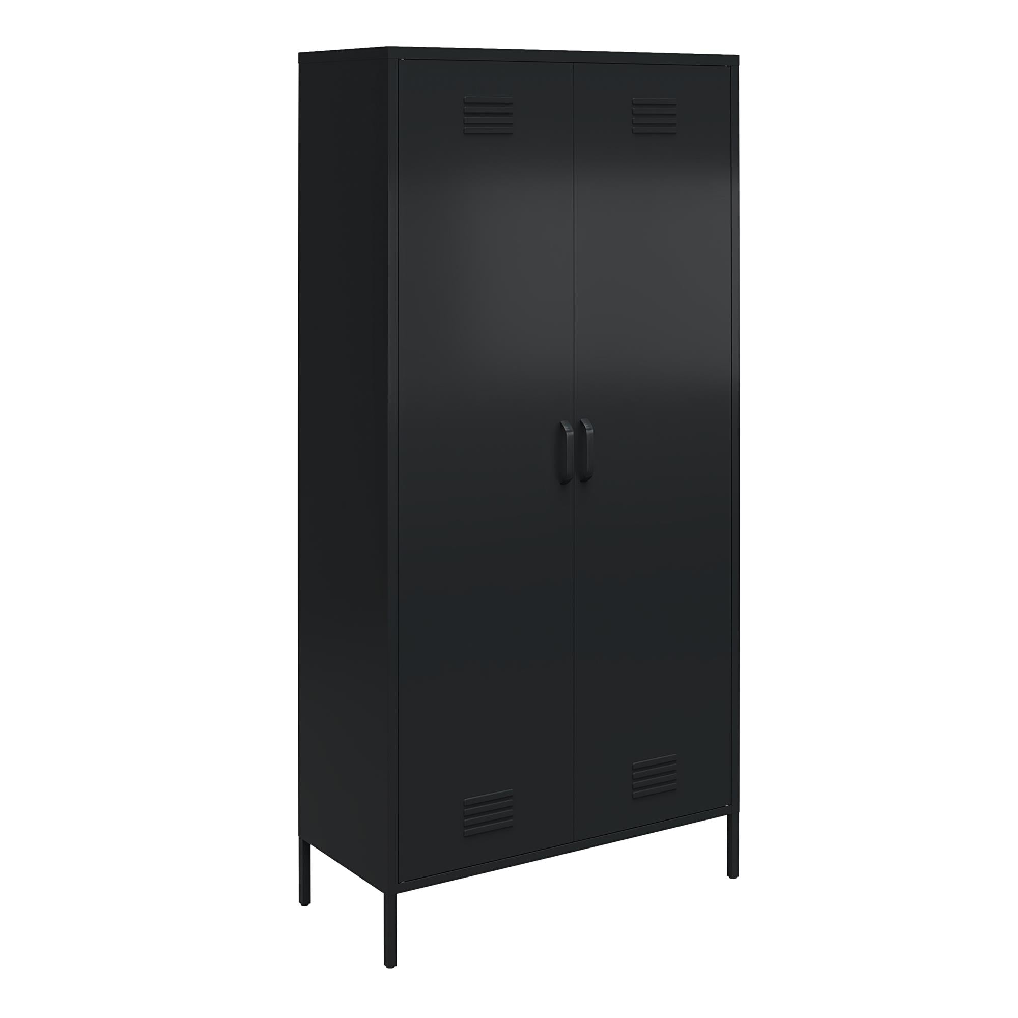 Systembuild Evolution Mission District Tall 2 Door Metal Locker Cabinet - Black
