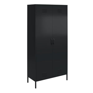 Systembuild Evolution Mission District Tall 2 Door Metal Locker Cabinet - Black