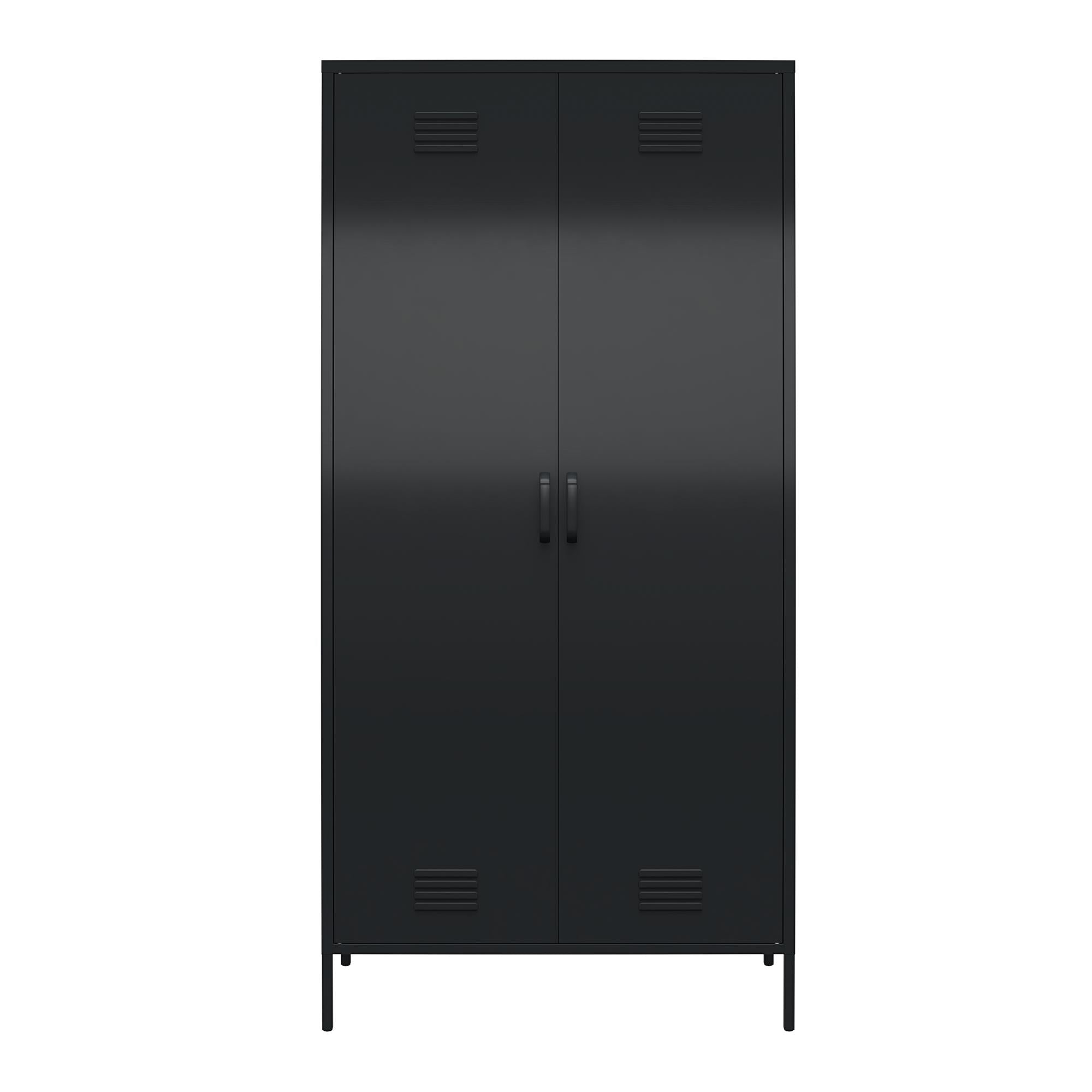 Systembuild Evolution Mission District Tall 2 Door Metal Locker Cabinet - Black