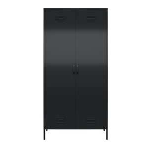 Systembuild Evolution Mission District Tall 2 Door Metal Locker Cabinet - Black