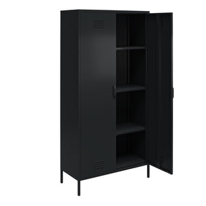 Systembuild Evolution Mission District Tall 2 Door Metal Locker Cabinet - Black