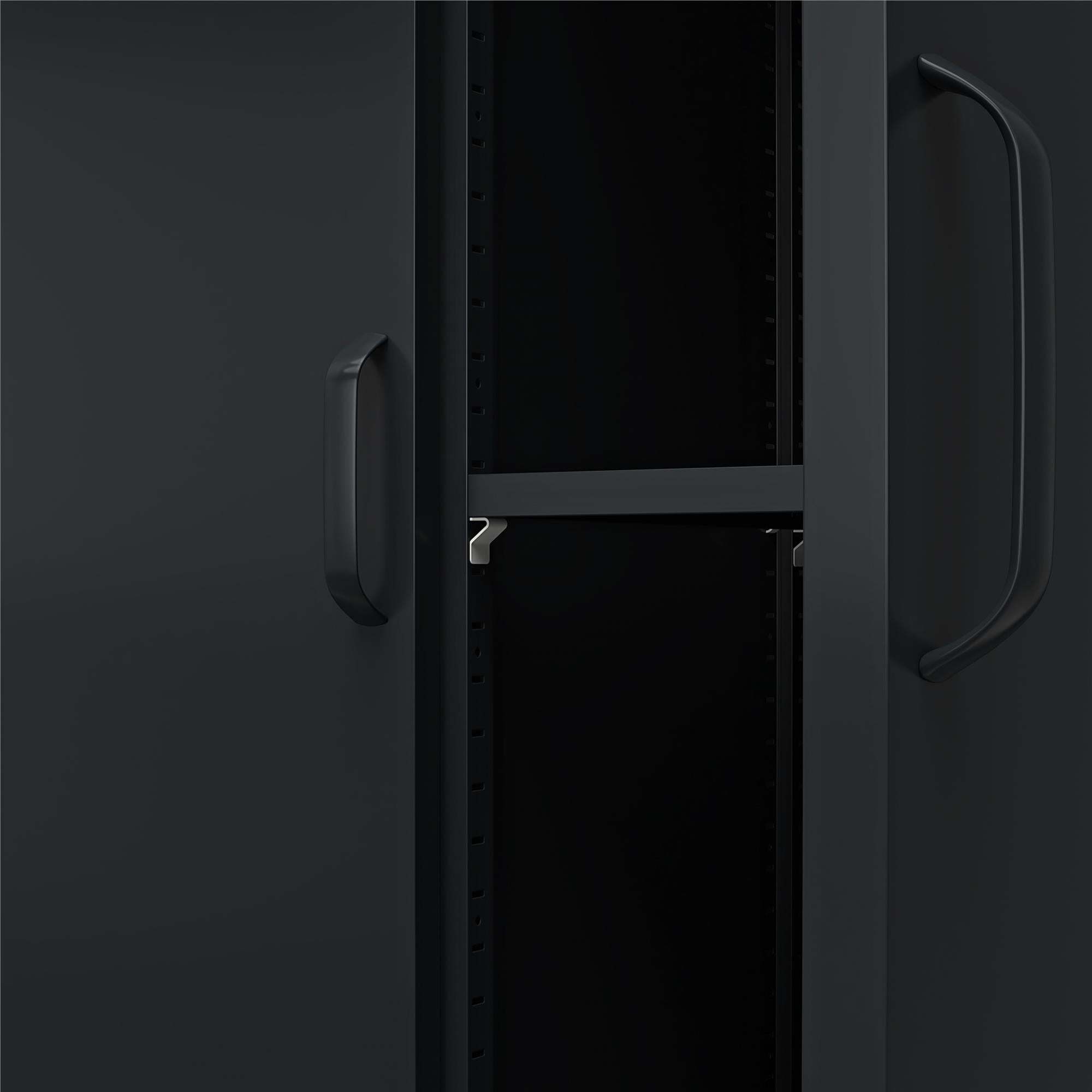 Systembuild Evolution Mission District Tall 2 Door Metal Locker Cabinet - Black