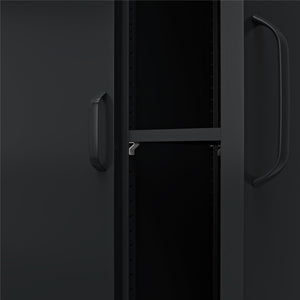 Systembuild Evolution Mission District Tall 2 Door Metal Locker Cabinet - Black