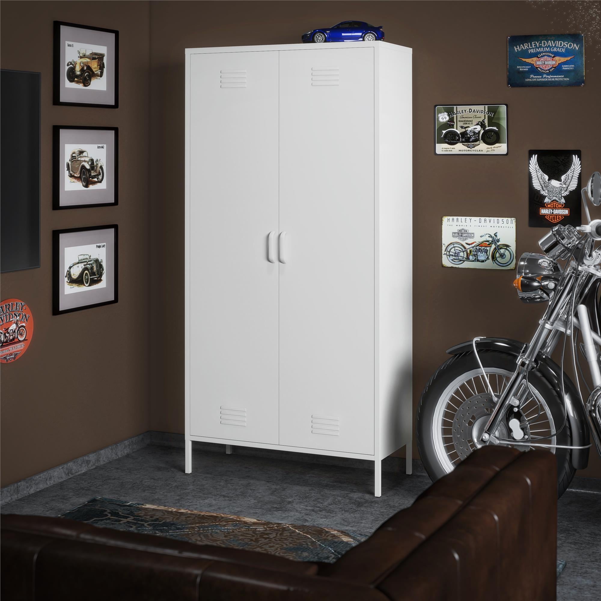 Systembuild Evolution Mission District Tall 2 Door Metal Locker Cabinet - White
