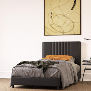 RealRooms Rio Upholstered Bed - Black - Twin