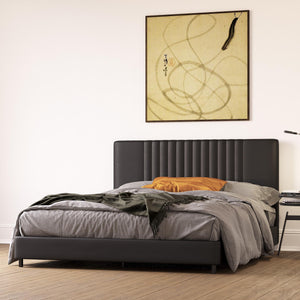 RealRooms Rio Upholstered Bed - Black - Full