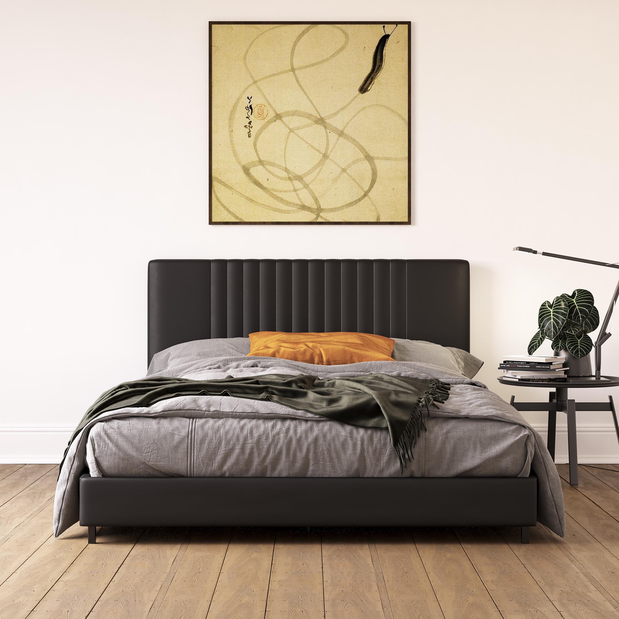 RealRooms Rio Upholstered Bed - Black - Full