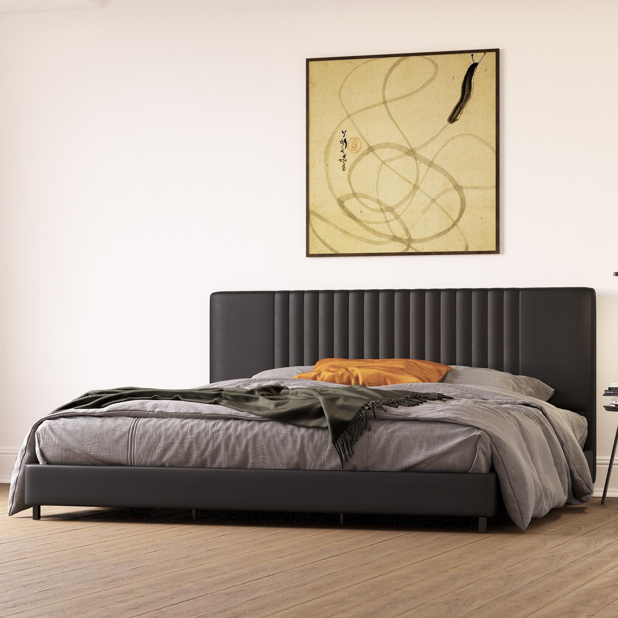RealRooms Rio Upholstered Bed - Black - King