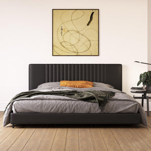 RealRooms Rio Upholstered Bed - Black - King