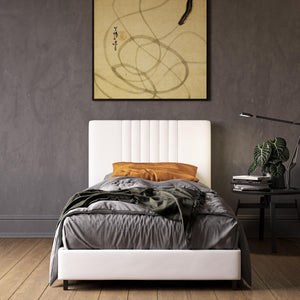 RealRooms Rio Upholstered Bed - White - Twin
