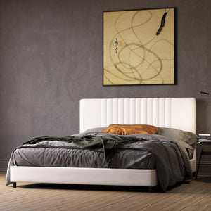 RealRooms Rio Upholstered Bed - White - Queen
