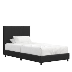 RealRooms Rio Upholstered Bed - Black - Twin